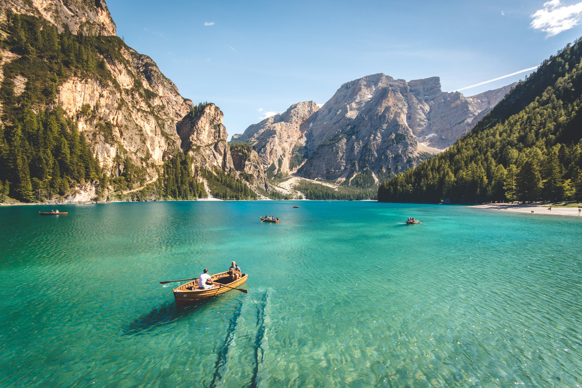 Scenic lake and mountains